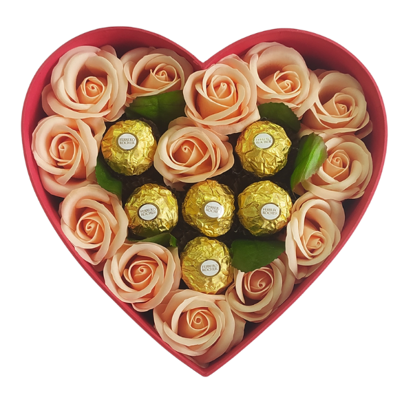 Heart full of Soap Roses with Ferrero